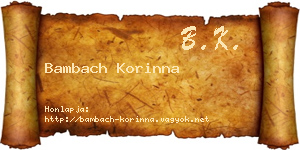 Bambach Korinna névjegykártya